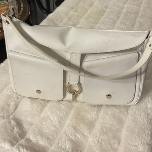 White leather hobo bag made in New York